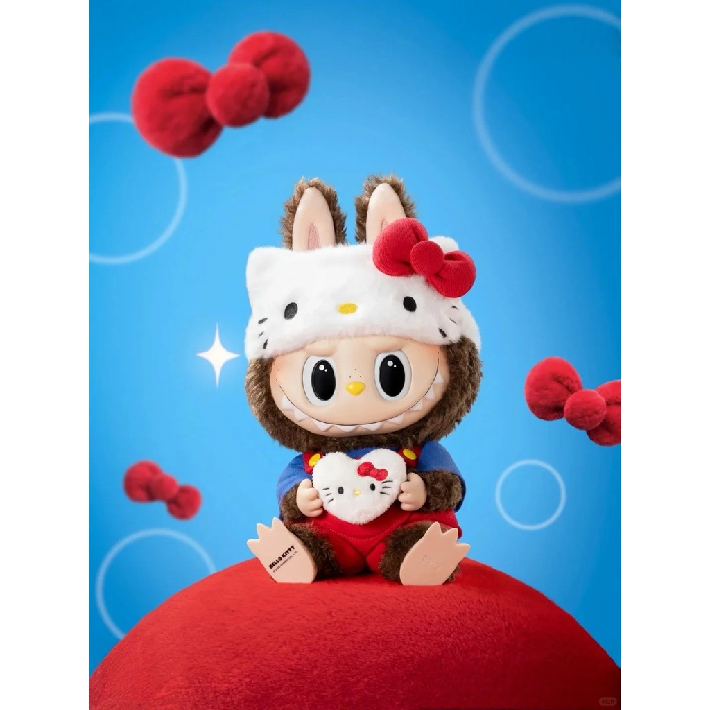 Labubu Sanrio Family Collaboration Plush พวงกุญแจกล่องตาบอดของเล่น Hello Kitty My Melody Pompompurin Cinnamoroll YCFD