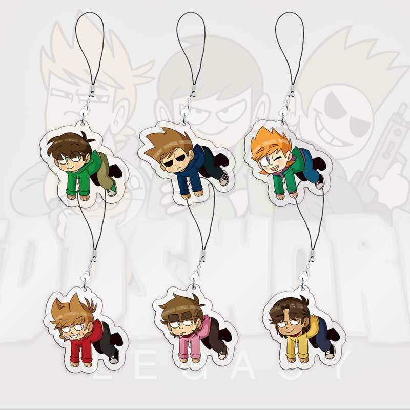 อะคริลิค Eddsworld โทรศัพท์มือถือ Charms อะนิเมะการ์ตูน Eddsworld Tord Tom Edds จี้ขนาดเล็กโทรศัพท์แ