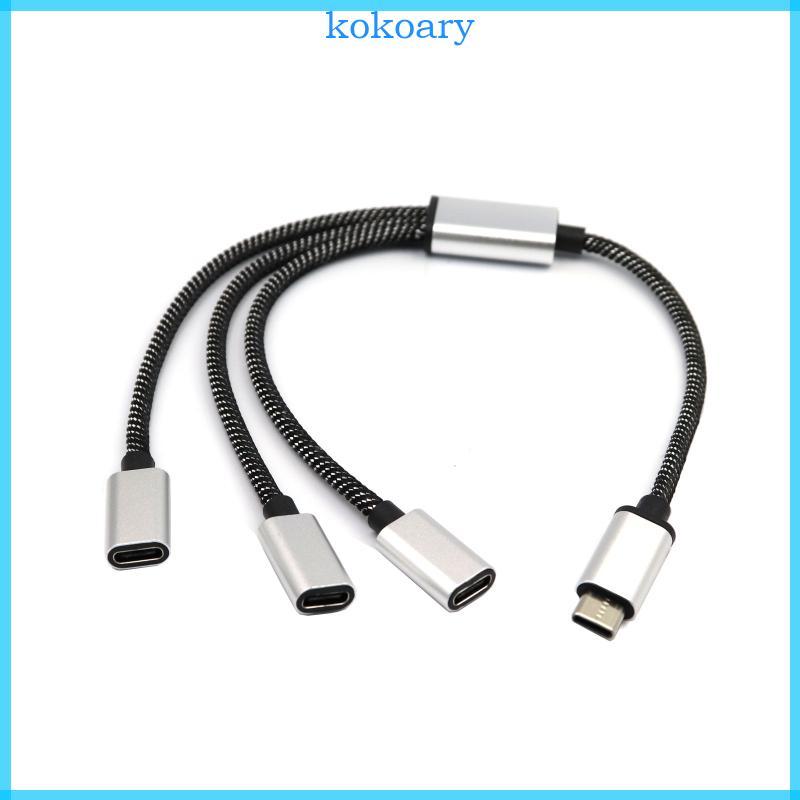KOK USB C ชาย 3 USB C หญิง Splitter สายไฟแปลงหลายฮับ USB C พอร์ต Hub Charger Power แยกอะแดปเตอร์ 11 