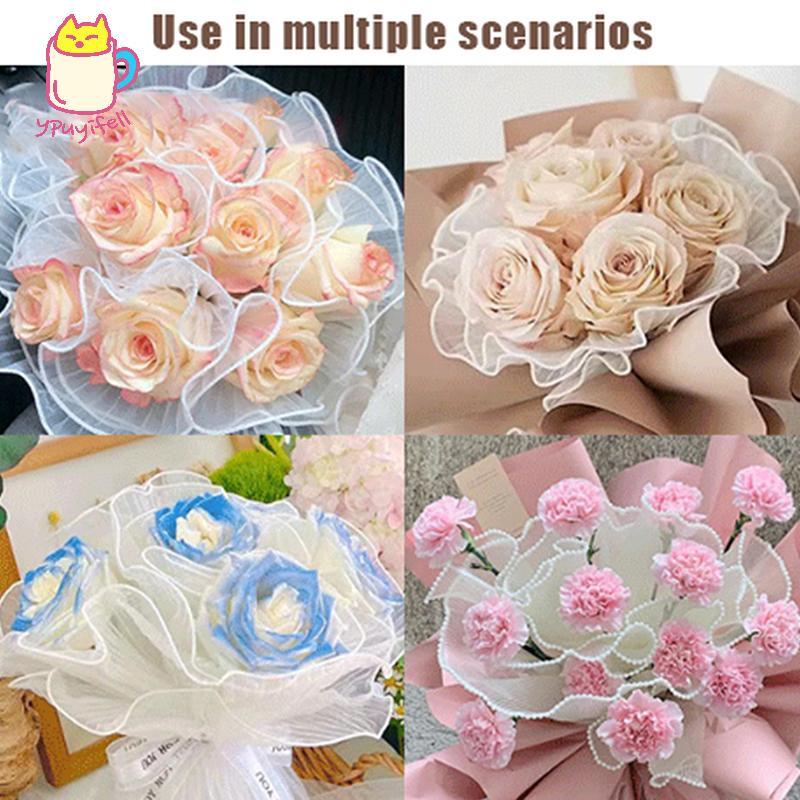 [YPU] Sketchkris1M กระดาษห่อดอกไม้ Wave Yarn Florist combed Bouquet Paaging Lace Mesh Florist Bouque