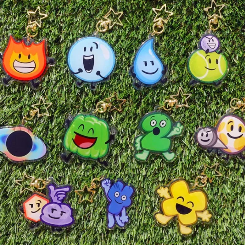 BFDI Battle สําหรับ Dream Island Mica พวงกุญแจอะคริลิค Firey Bubble Teardrop Naily Eggy เจลาติน Winn