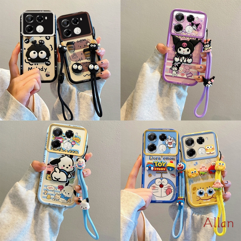 เคส infinix Note 40 Pro / Note 40 Pro+ 5G กรณี TPU 2026 ใหม่ Kawaii ซิลิโคนนุ่มคลุมทั้งหมดกันกระแทก, Lanyard Anti-Loss เคสโทรศัพท์ BSJGS