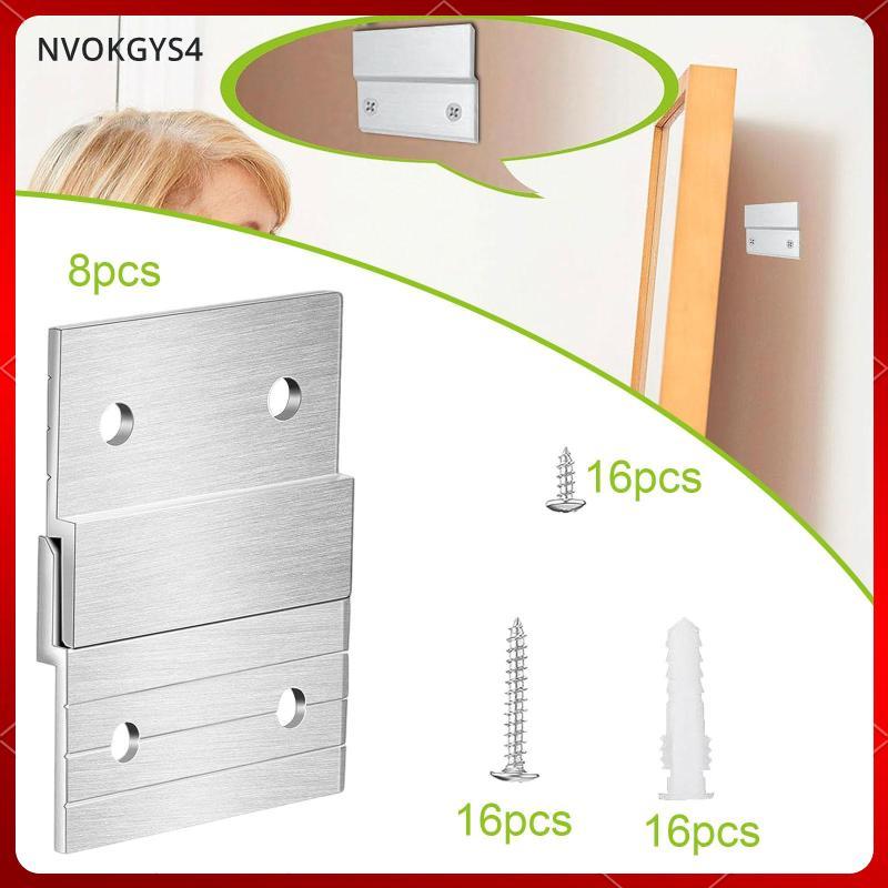 [nvokgys4] 8 คู่ French Cleat Picture Hanger Heavy Duty สําหรับแผงงานศิลปะไวท์บอร์ด