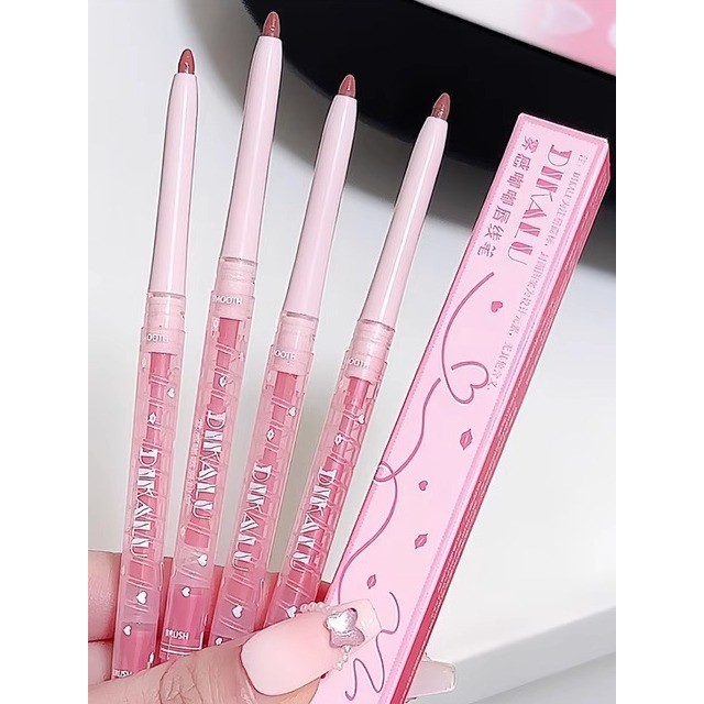 แปรงทาปาก H1p701-ดินสอปากแบบพกพาแปรงแต่งหน้าขนาดเล็กแต่งหน้าผมนุ่ม Outline Lip Shape พร้อมฝาปิดแปรง