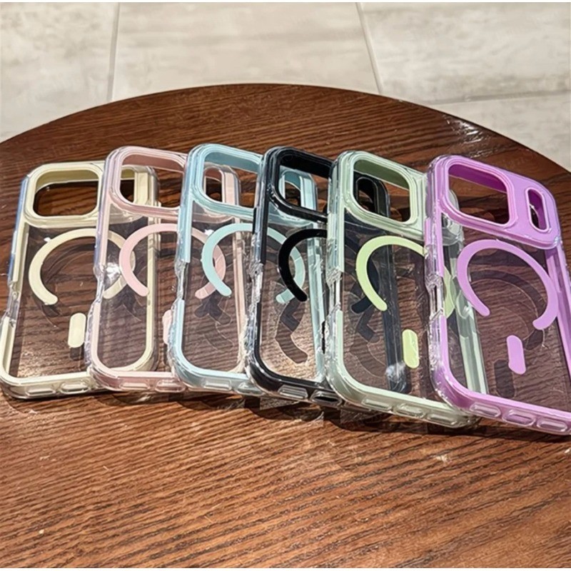 Clear Soft TPU Full Coverage Caseปลอกแม่เหล็กสําหรับIPhone 17 16 15 14 13 12 11 Plus Pro Maxกันกระแทกฝาครอบป้องกันAnti Fallยางกรณี