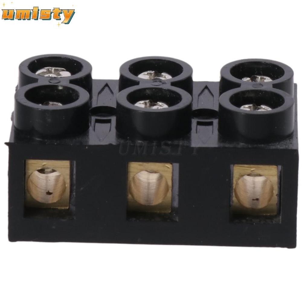 UMISTY Screw Electric Barrier Strip, 60A Dual Row Terminal Block, Terminal Post Black 500V 3 ตําแหน่