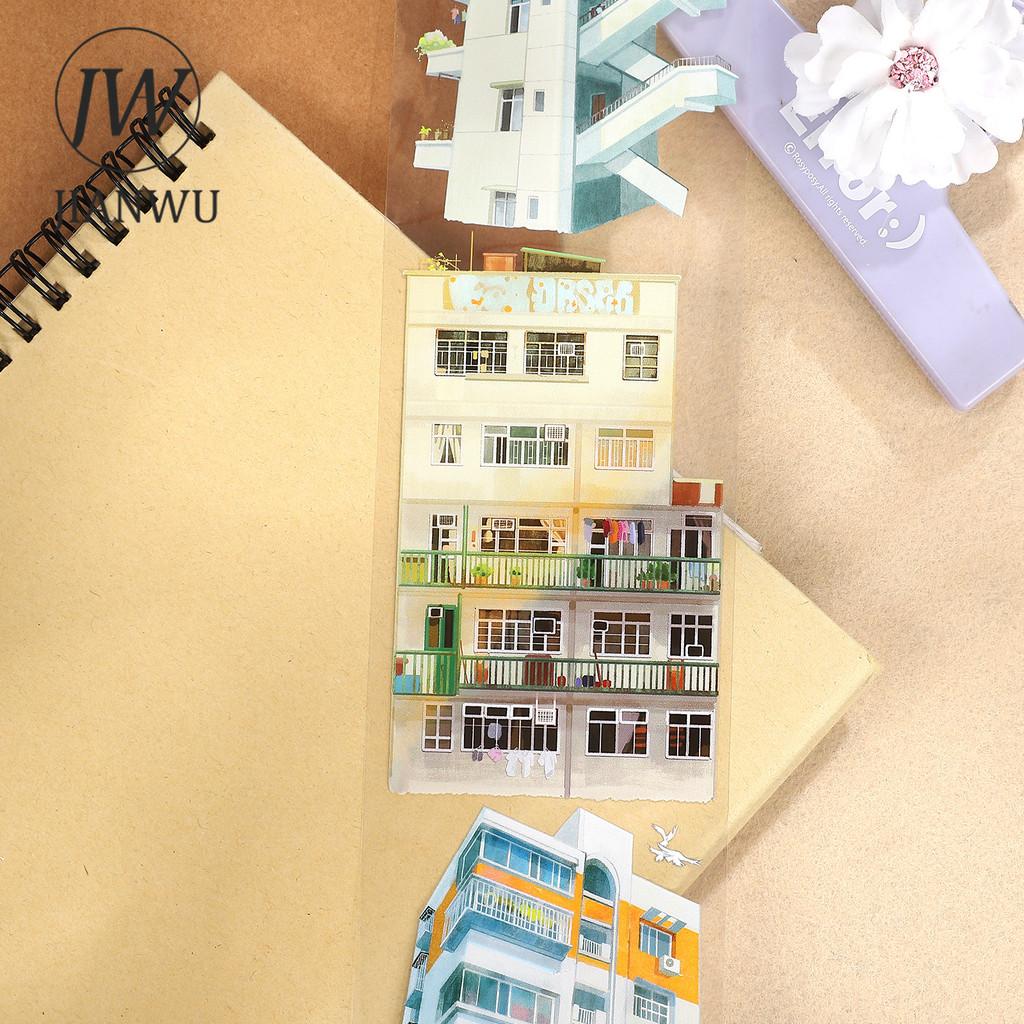 JIANWU 70 มม.* 5.2 ม.VINTAGE City High-rise Building ภูมิทัศน์วัสดุ Collage Scrapbooking PET เทป Creative Journal เครื่องเขียน ราคา ถูกที่สุด ดีลบีเคเค แกลเลอรีภาพที่ 5