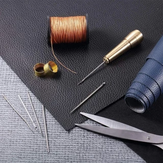 19 ชิ้น ชุดเข็มเย็บหนัง พร้อมด้ามจับทองแดง สําหรับซ่อมแซมรองเท้าหนัง ผ้าใบ DIY