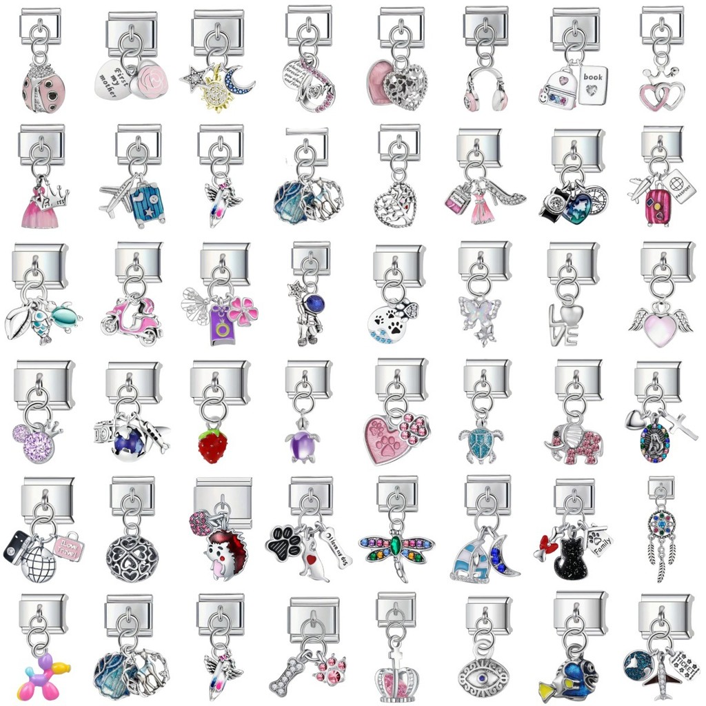 เสน่ห์สแตนเลสอิตาเลี่ยน แบบแยกส่วน เหล็ก มารีน ชีวิต โมดูล ทําเอง เครื่องประดับบุคลิกภาพจี้