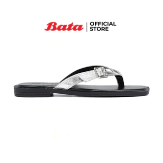 Bata บาจา รองเท้าแตะแฟชั่น หูหนีบ ส้นแบน สำหรับผู้หญิง รุ่น ODILIA สีดำ 5316324 สีเงินดำ 5311324