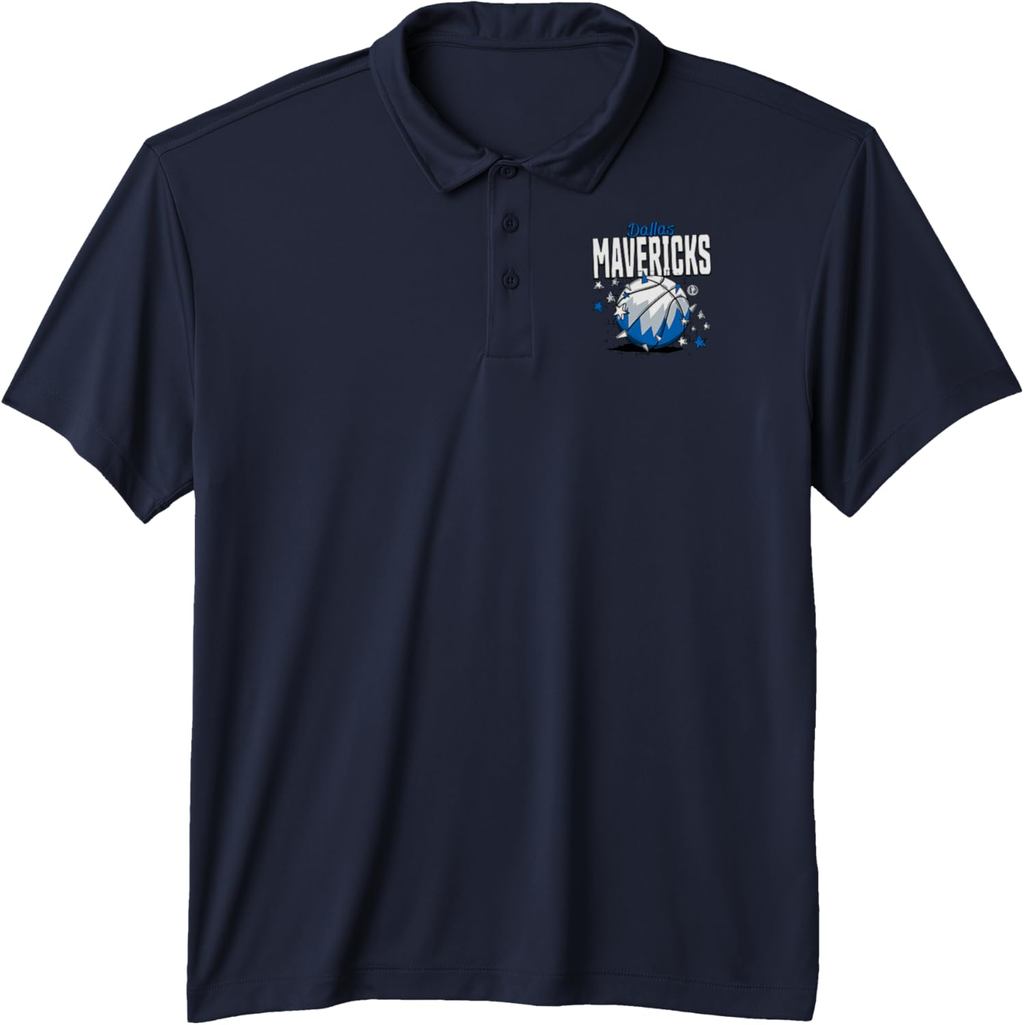 เสื้อโปโล NBA Dallas Mavericks Basketball Doodle Stars Performance