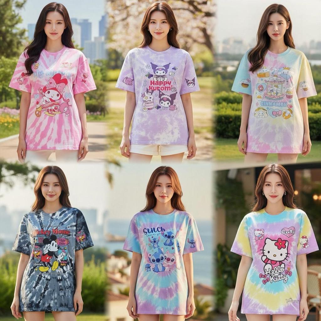 Mayura Stores No.C3331 เสื้อผ้ามัดย้อม สีสันสดใส ลายน่ารัก ผ้านิ่มใส่สบาย เสื้อสงกรานต์ เสื้ออผ้าแฟชั่น