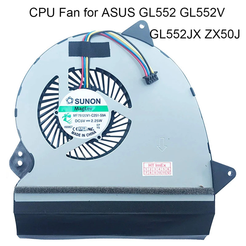 พัดลมคอมพิวเตอร์ Cooler แล็ปท็อป CPU พัดลมระบายความร้อนสําหรับ ASUS ROG Strix GL552 GL552J GL552V GL