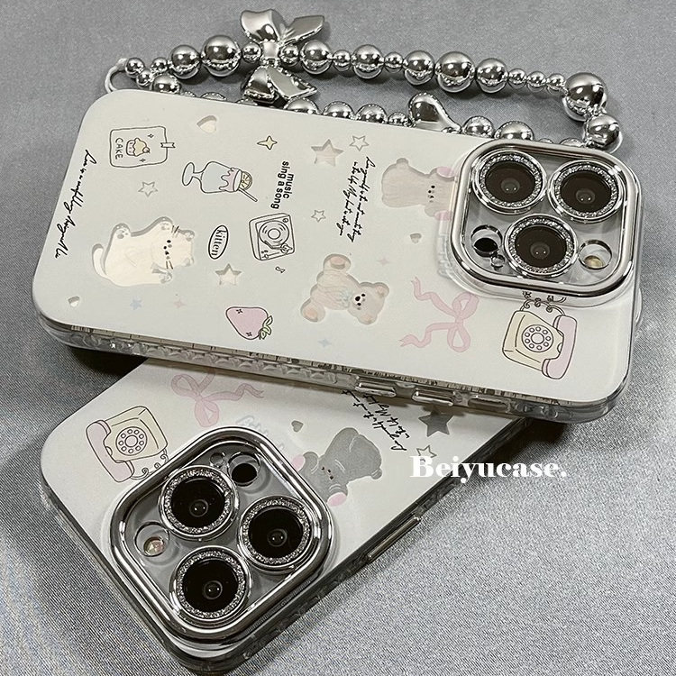 เหมาะสําหรับ Apple 16 เคสโทรศัพท์ 17air/iPhone15Promax หญิง 14 โบว์ 13 ลูกสุนัข 12Pro สไตล์ใหม่ 11 ห