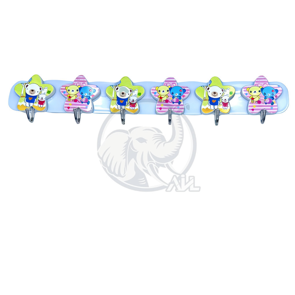 ตะขอติดผนังรูปดาว ลายน่ารัก  พร้อมส่งทุกวัน 1แผง มี6ตะขอ No.1406 ราคา ถูกที่สุด ดีลบีเคเค แกลเลอรีภาพที่ 7
