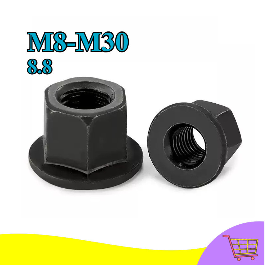 [FGWJ1] จานจักร หัวน็อตจานจักร น็อตตัวเมีย ตัวเมีย/ น็อตจานเรียบกันคลาย ยู-ล็อค เกลียวมิล  8.8 M8-M3