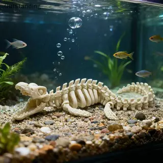 ที่โดดเด่น 1 ชิ้นไดโนเสาร์ขนาดใหญ่กระดูก Replica พร้อม Fins Mosasaurus Skeleton Aquarium ตกแต่งสําหรับเครื่องประดับถังปลา DIY อุปกรณ์เสริมใหม่