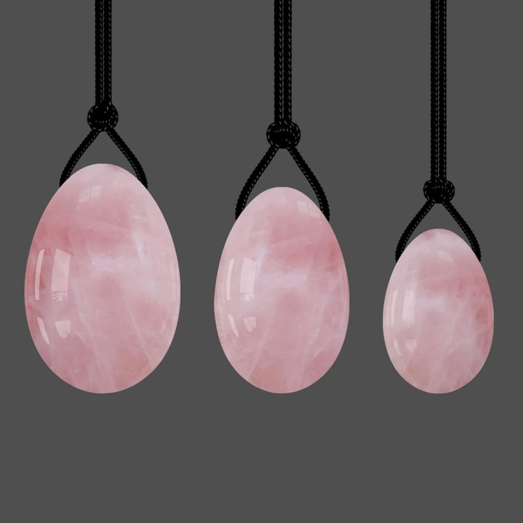 MYMEO Rose Quartz Obsidian ไข่ชุดหยกธรรมชาติเจาะไข่ Amethyst Kegel Ball นวดไข่ Obsidian Obsidian Obs