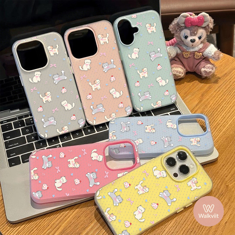 เคสซอฟต์รูปเค้กโบว์การ์ตูนลูกแมว ใหม่ 2 in1 ปกนุ่ม OPPO Reno 15 5F 8T 15F 5 11 10 12 13F 12F 5z 6 6z 13 14 14F 13F