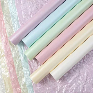 2026 กระดาษห่อช่อดอกไม้ สีไข่มุก บรรจุภัณฑ์ดอกไม้ สามารถทำให้ยับได้สวยงาม แพ็คละ 20แผ่น ขนาด 50*70ซม กันน้ำ