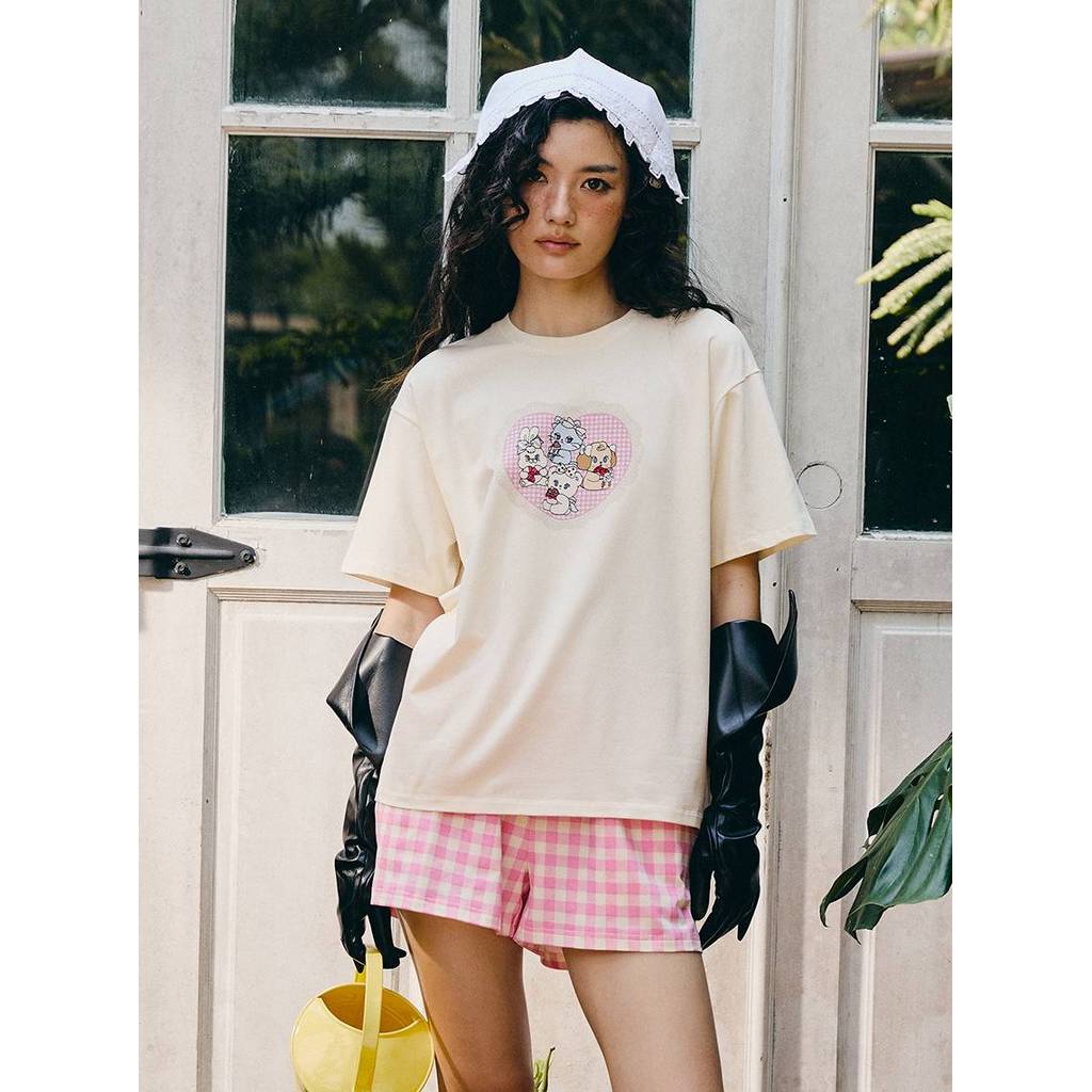 Sabina x Momorei เสื้อยืดแขนสั้นทรงโอเวอร์ไซซ์ รหัส SOL25036