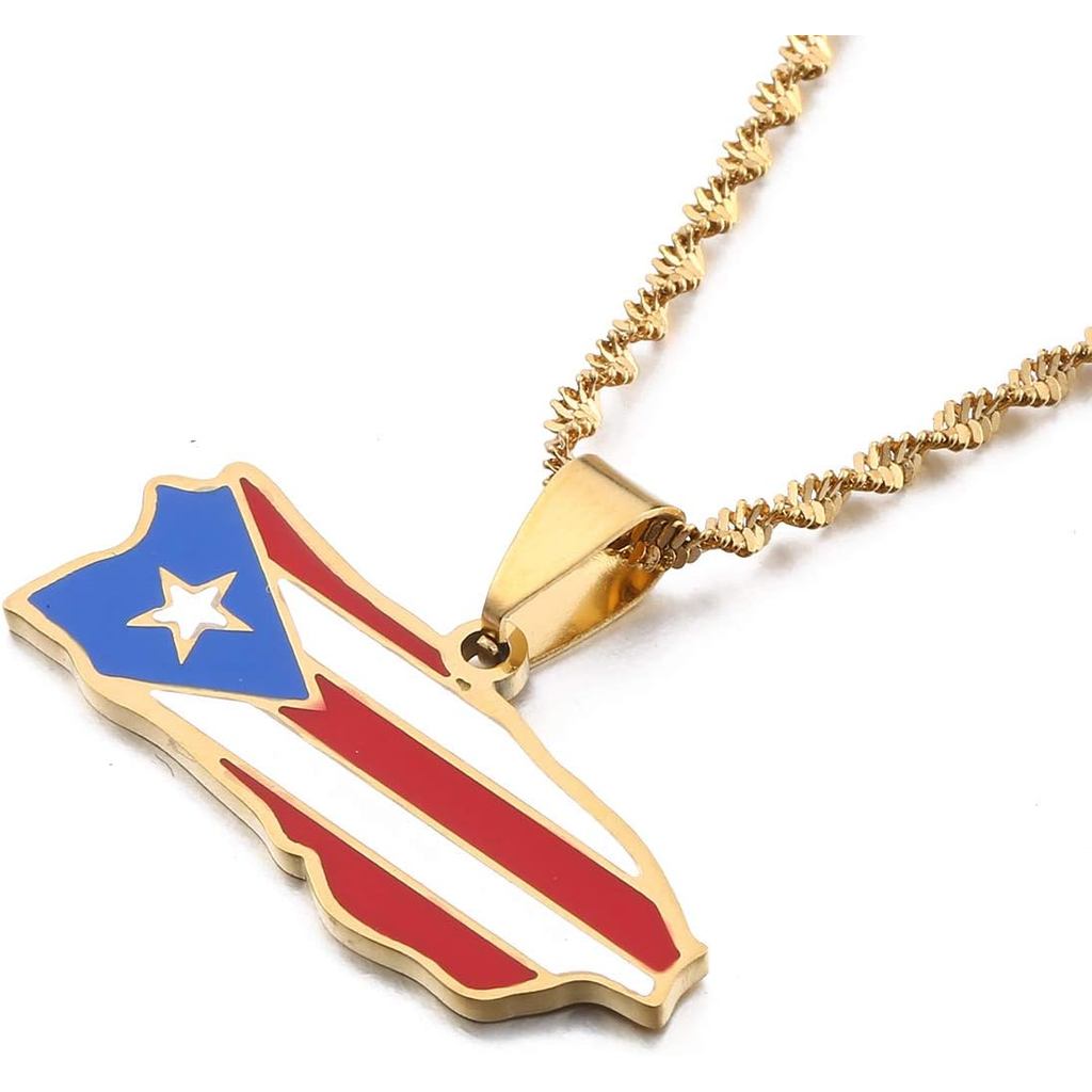 จี้แผนที่ Puerto Rico เครื่องประดับสำหรับผู้หญิง