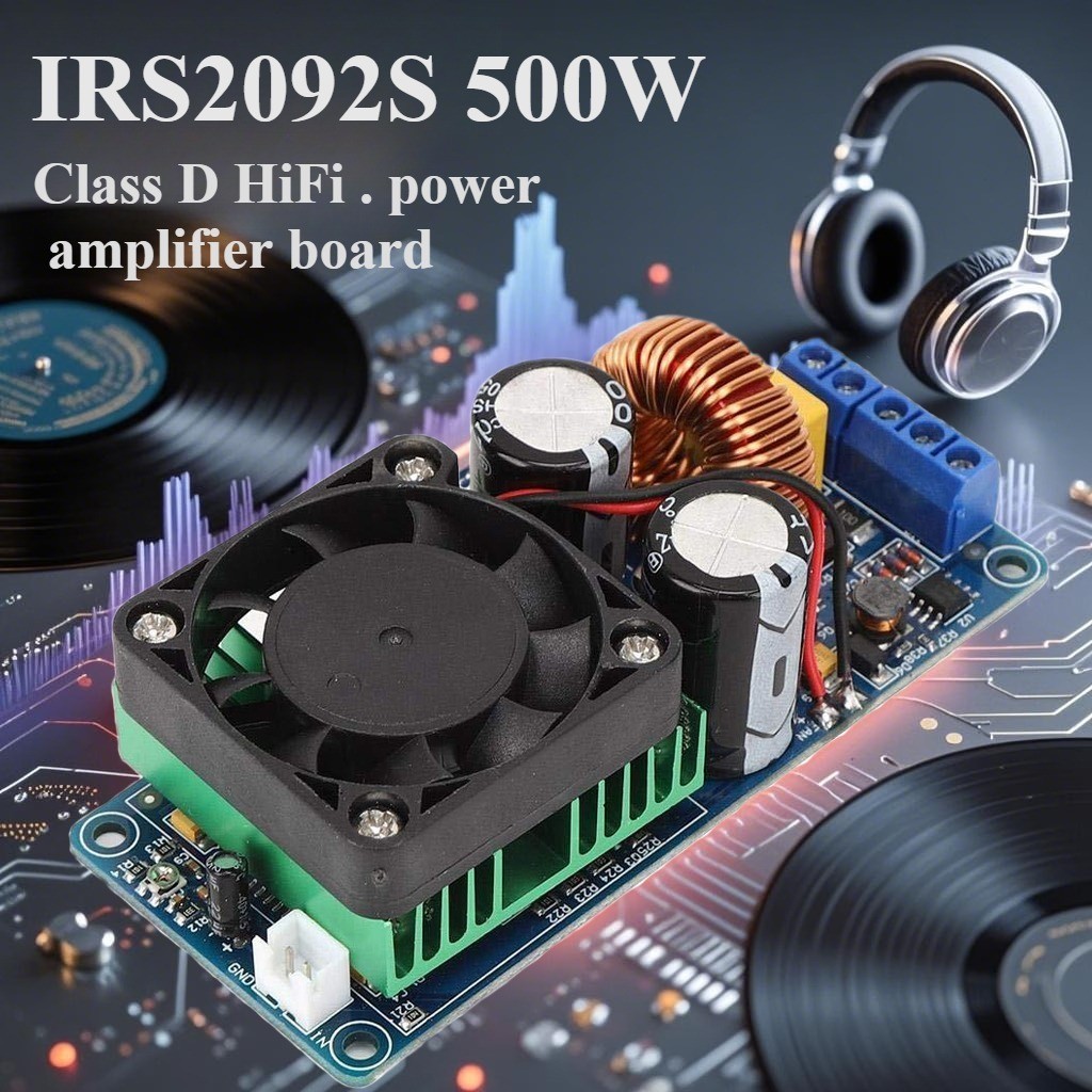 IRS2092S บอร์ดแอมป์คลาส D 500W Mono Channel HIFI เครื่องขยายเสียงดิจิตอล คุณภาพสูง