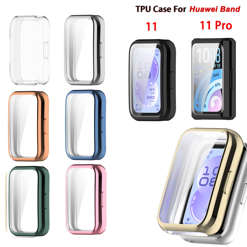 เคสTPUสําหรับHuawei Band 11 / Band11 Pro SoftElectroplatingนาฬิกาป้องกันหน้าจอกรอบคลุมทั้งหมด