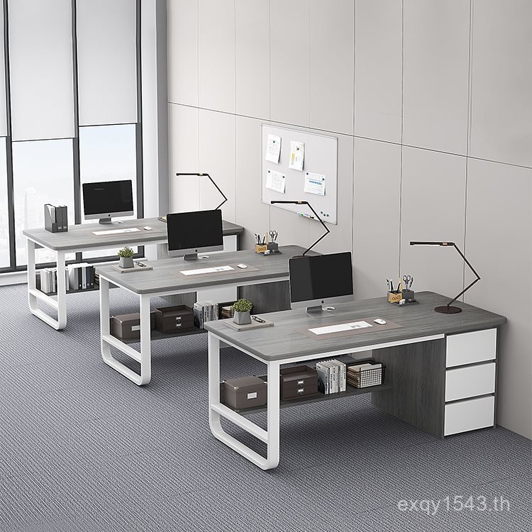 สํานักงานห้องนอนพนักงานโต๊ะที่เรียบง่ายโต๊ะพนักงานที่ทันสมัยทํางานที่นั่งโต๊ะเก้าอี้ขายส่งตารางรวมกั