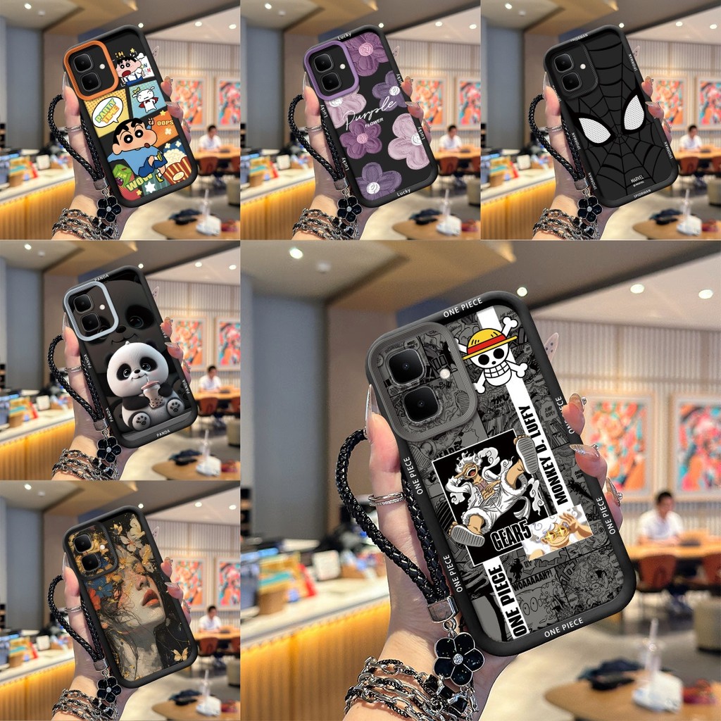 เคสสําหรับ Infinix Smart 20 Black เคสโทรศัพท์ซิลิโคนอ่อนนุ่มเทรนด์ภาพ TYHS