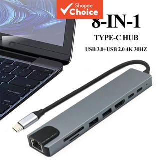 ฮับ USB-C แบบ 8-in-1 พร้อม HDMI 4K, พอร์ต RJ45 สําหรับโน้ตบุ…