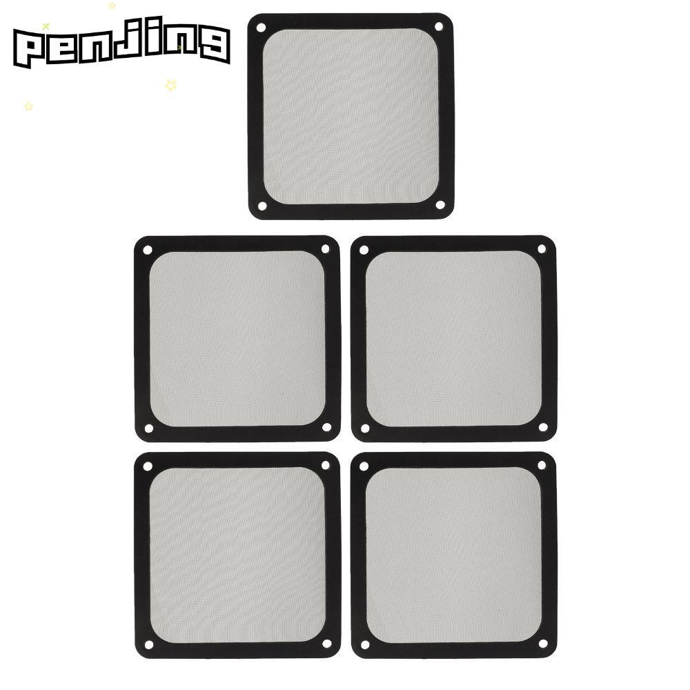 PENJING 5PCS PC Fan Dust Filter, Nylon Mesh Dust Proof Fan Dust Mesh Cover, Practical Black /White 1