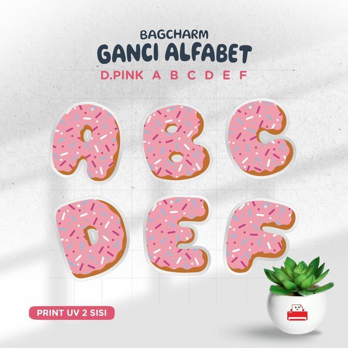 Gantungan Kunci Alfabet akrik 3 มม., อะคริลิคตัวอักษร Lucu Charm กระเป๋า, antunci Inisial Huruf Alfa