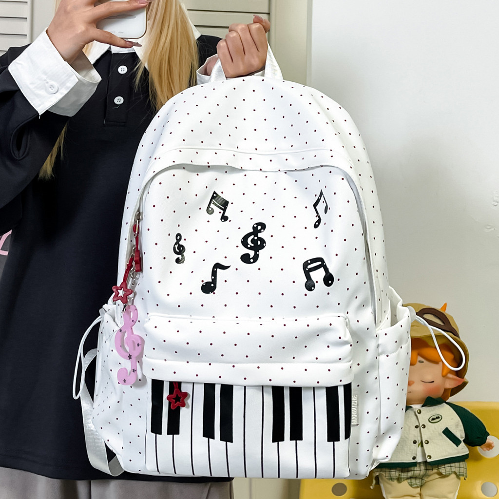 Schoolbag Female Junior High School Student Simple High School Girl Personality Piano Backpack Tide 
