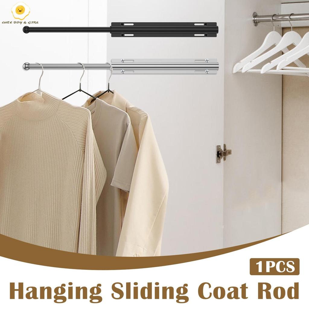 Valet Rod สําหรับตู้เสื้อผ้าดึงสกรู Retractable Closet Valet Rod Slide Out สําหรับแขวนเสื้อผ้า SHOPS