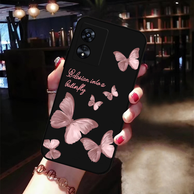 เคสไอโฟน6splus เคสเกาหลี หมึกผีเสื้อเคสโทรศัพท์OPPOเหมาะสําหรับA97A96A58A36A93A95A91A9A35A8 หญิงอินเ