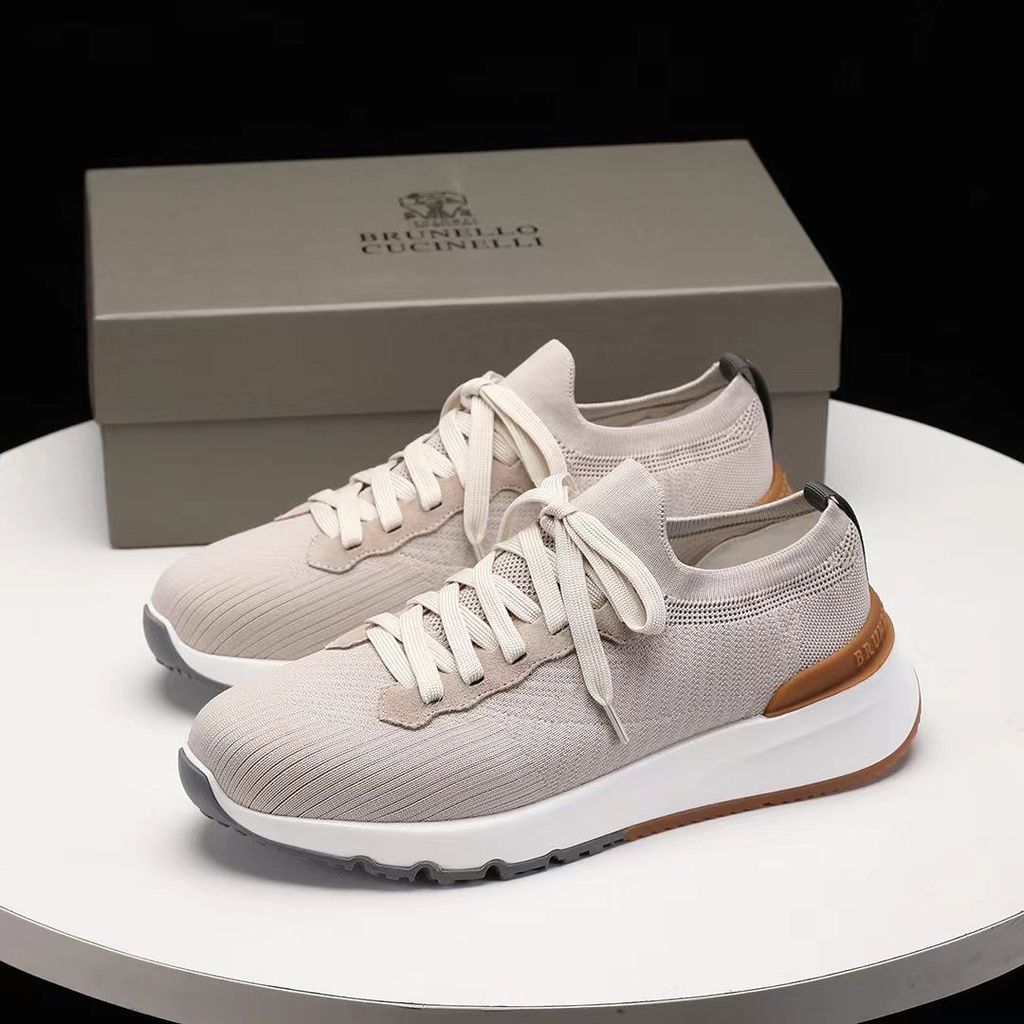 7CRG Italy*BC New men's fashion knitted sneakers, men's walking shoes, mesh ultra-light comfortable 
