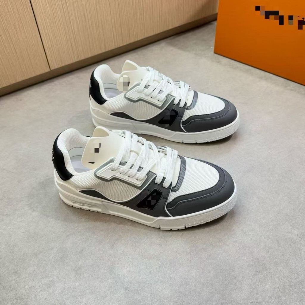 XA7W L# Artisanal white sneakers, bread leather panda shoes for men and women, casual genuine leathe