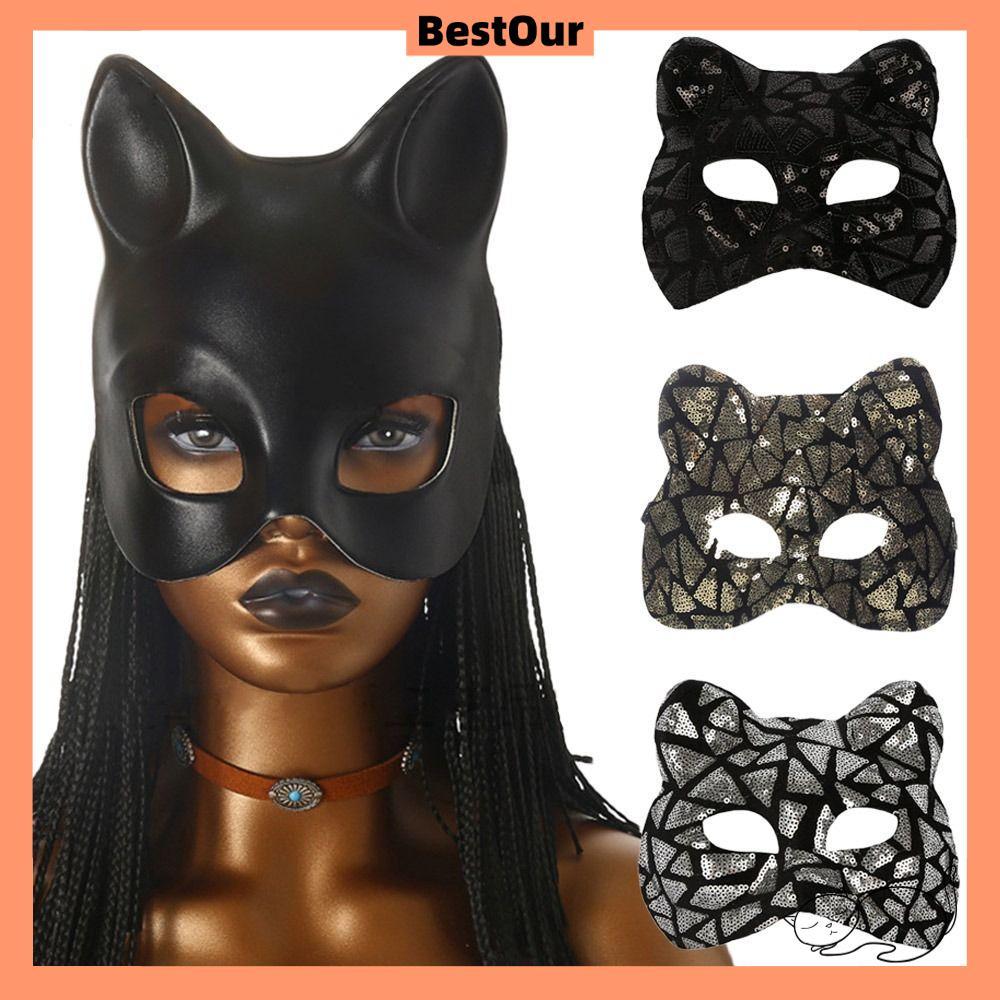 BESTOUR Masquerade , Venetian Party Half Face Cat Girl , แฟชั่น EVA Party Makeup Ball Eye
