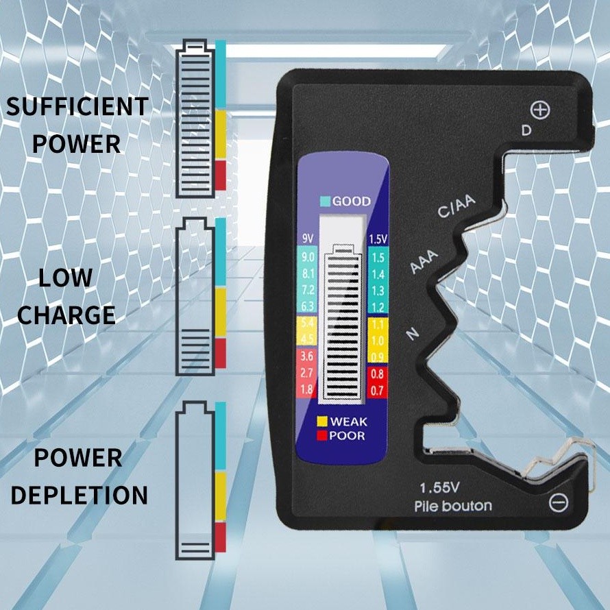 พร้อมส่งในไทย Digital Battery Tester Capacity Detector For C/D/N/AA/AAA/9V 6F22 1.55V button cell