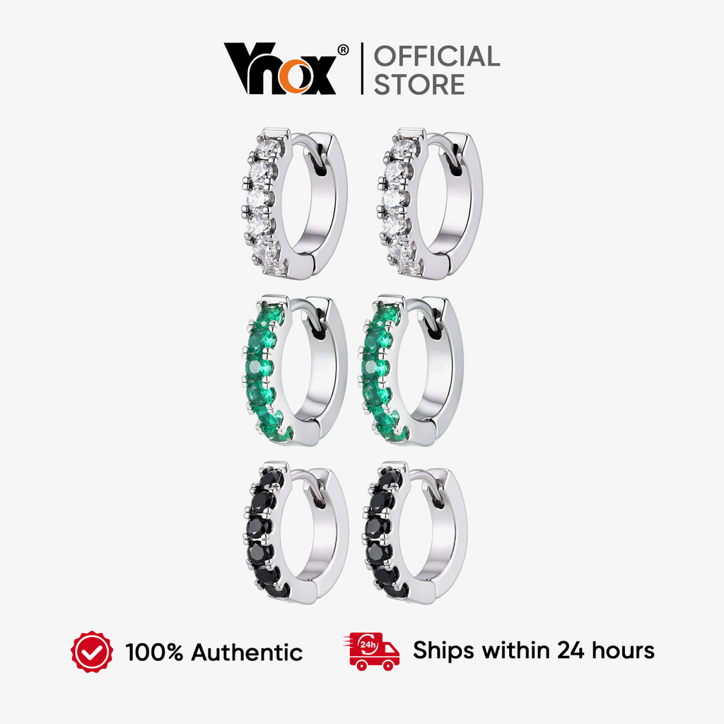 VNOX วีน็อกซ์ ต่างหูเพทาย แบบเรียบง่ายสำหรับทุกคน สไตล์หรูหราและเบา เป็นของขวัญเล็ก ๆ น่ารัก