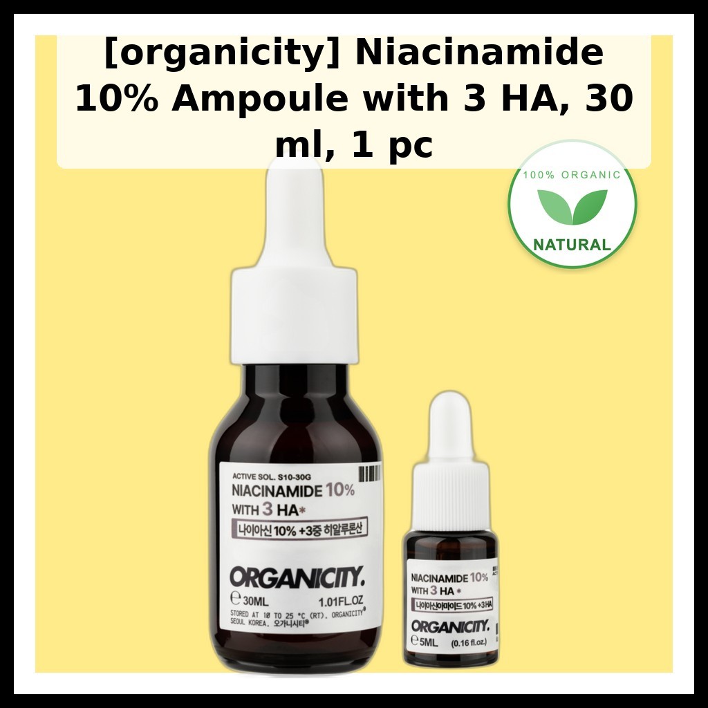 [ออร์แกนิก] Niacinamide 10% Ampoule พร้อม 3 HA, 30 ml, 1 ชิ้น / Korean Ampoule / Niacinamide 10% โดย