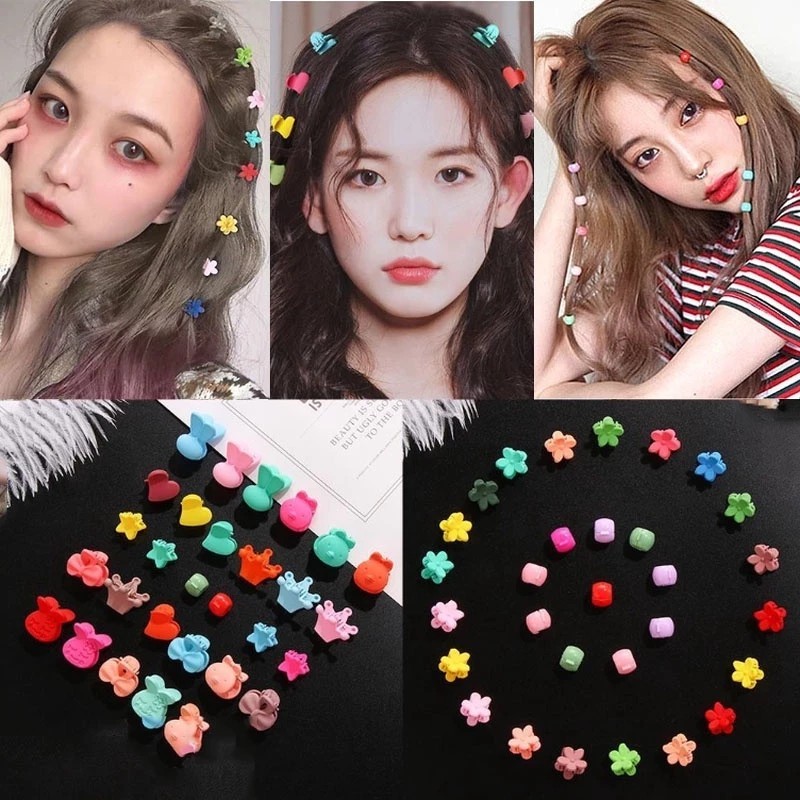 ชุดกิ๊บติดผมขนาดเล็กน่ารัก สีสันสดใส สไตล์เกาหลี เครื่องประดับผม กิ๊บสงกรานต์