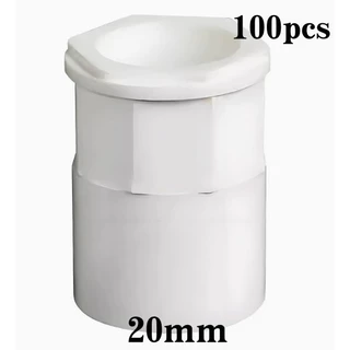 TH Tools คอนเนคเตอร์ ข้อต่อเข้ากล่อง PVC สีขาว 20มิล คอนเนคเตอร์ ข้อต่อเข้ากล่อง สีขาว PVC 100ชิ้น 20มม.