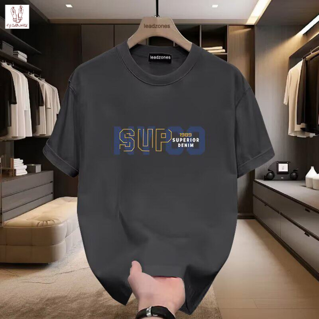 เสื้อยืดแขนสั้นพิมพ์ลายตัวอักษรสำหรับผู้ชาย ดีไซน์ใหม่สำหรับฤดูร้อน คอกลม สไตล์ลำลอง สปอร์ต สไตล์เกาหลี ทรงเข้ารูป
