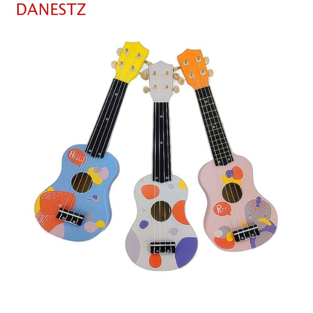 DANESTZ Mini Guitarra, Full Wooden Barrel Body 4 Strings Ukulele, ของเล่น 21 นิ้วเริ่มต้นเด็ก Ukulele Musical Awakening