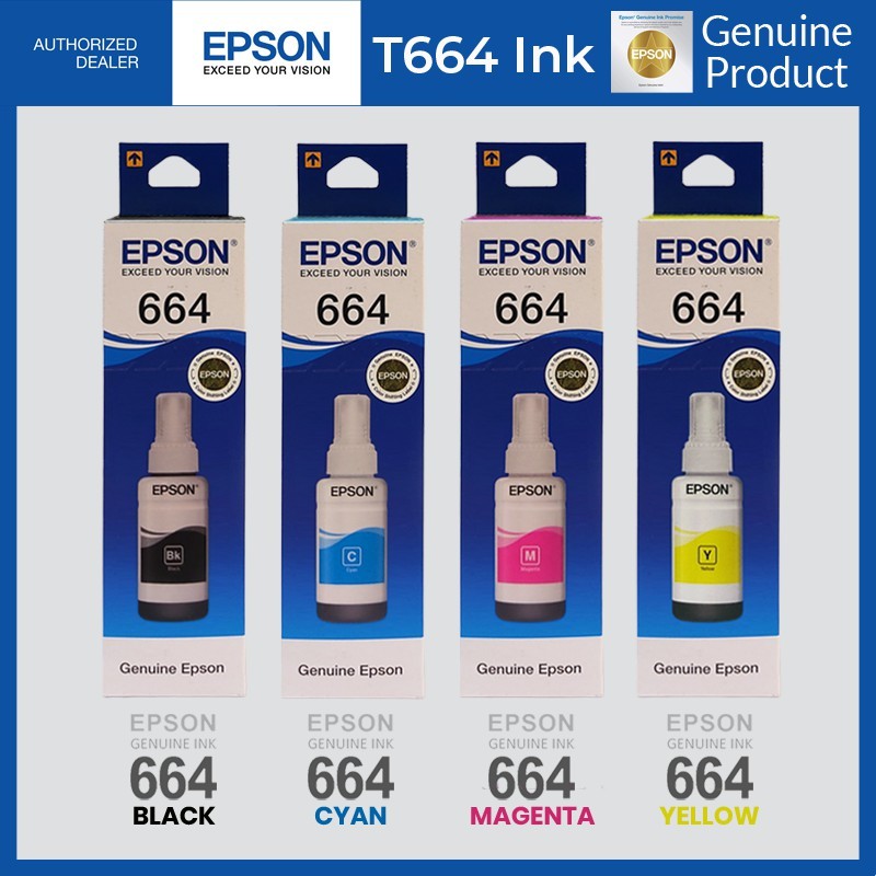 ของแท้ หมึก Epson 664 T6641 T6642 T6643 T6644 สําหรับ Epson L100 L120 L210 L220 L360 L365 L565 L1300