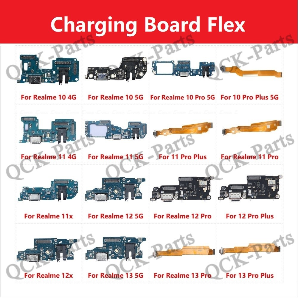 สําหรับ OPPO Realme 10 11 11x 12 12x 13 Pro Plus 5G 4G Power Charger Dock USB ชาร์จพอร์ตปลั๊ก Board Flex สายเปลี่ยนชิ้นส่วน