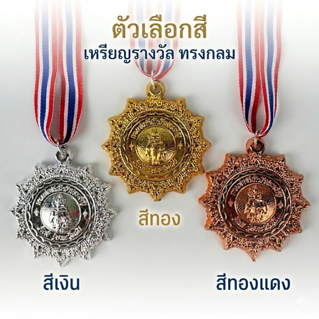เหรียญรางวัลพลาสติก กลม 6 ซม. พร้อมสายคล้องคอ thumbnail 5