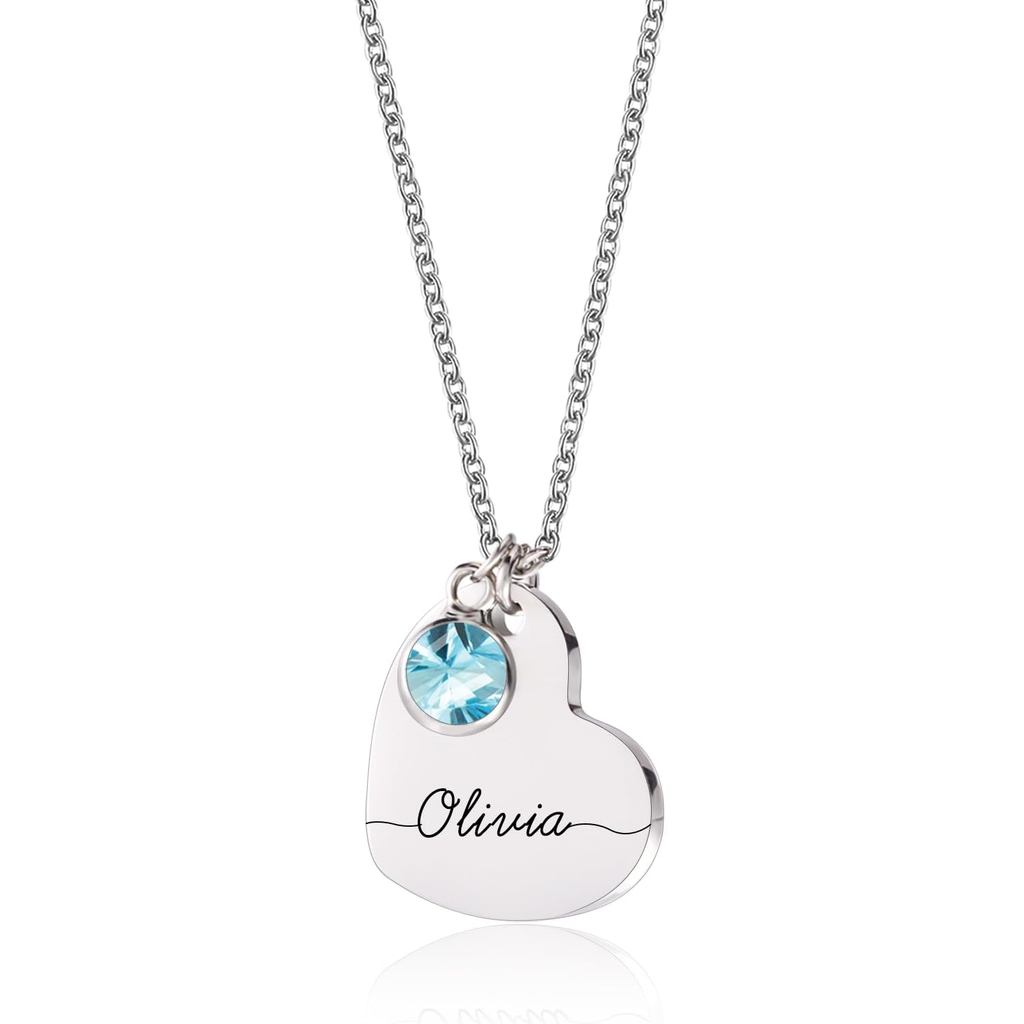 BirthdayGiftforGirls–ส่วนบุคคลNameBirthstoneสร้อยคอสําหรับยายลูกสาว,Dughter,Sister,Niece&Friends